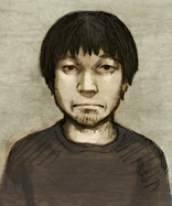 A self-portrait of Yoshitoshi ABe c. 2009, made for the now-defunct official Despera website at http://animage.jp/des/. There are plenty of pictures of him online, so if you're reading this, chances are you can google his name and find out that it's actually quite accurate.